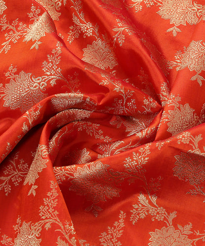 Handloom_Orange_Pure_Katan_Silk_Banarasi_Dupatta_with_Floral_Jaal_WeaverStory_05