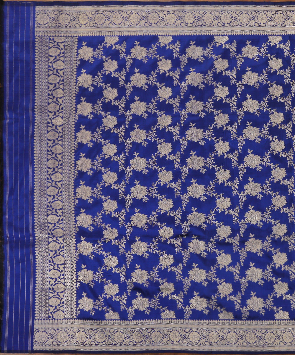 Handloom_Blue_Pure_Katan_Silk_Banarasi_Dupatta_with_Floral_Jaal_WeaverStory_02