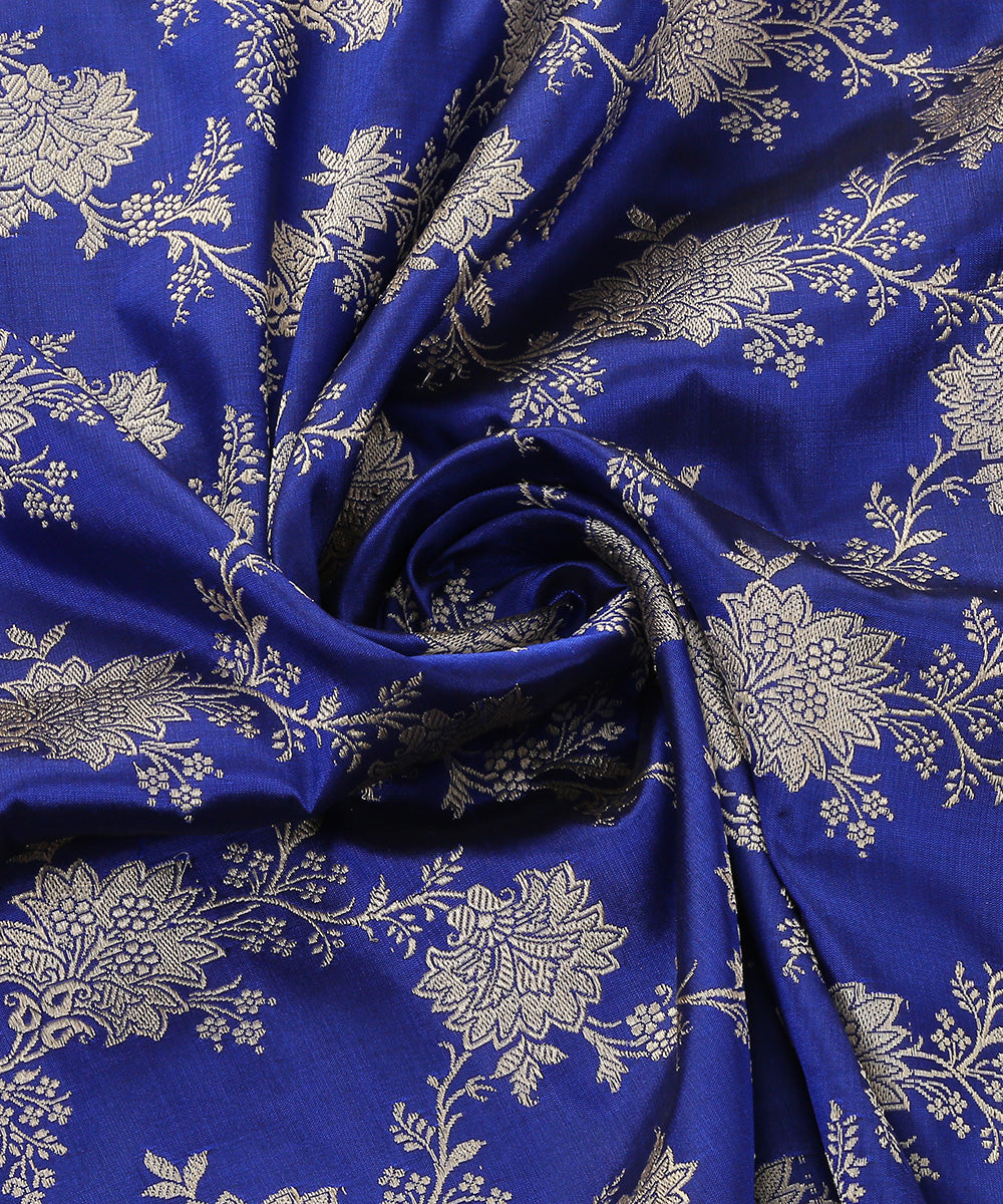 Handloom_Blue_Pure_Katan_Silk_Banarasi_Dupatta_with_Floral_Jaal_WeaverStory_05