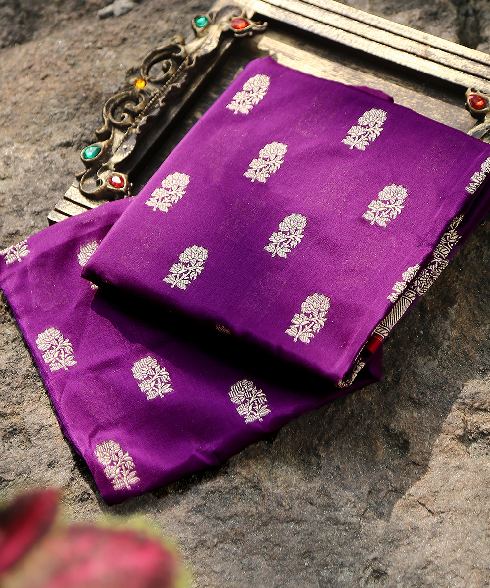 Handloom_Purple_Katan_Georgette_Banarasi_Dupatta_with_Cutwork_Floral_Booti_WeaverStory_01