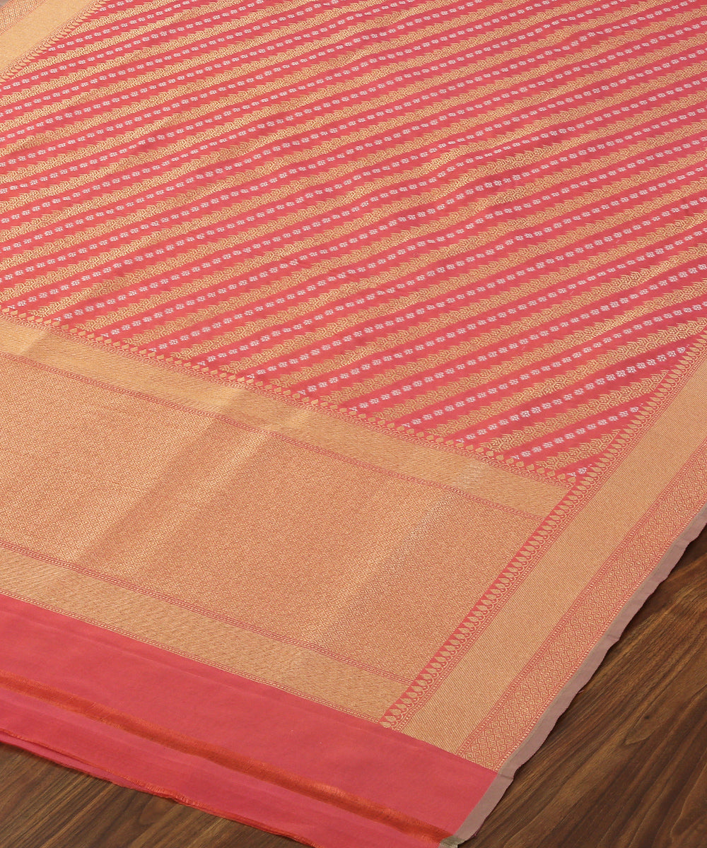 Peach_Handloom_Katan_Georgette_Banarasi_Dupatta_with_Aada_Jaal_WeaverStory_03