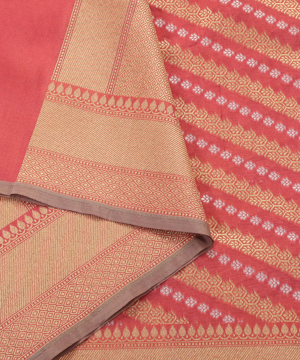 Peach_Handloom_Katan_Georgette_Banarasi_Dupatta_with_Aada_Jaal_WeaverStory_04