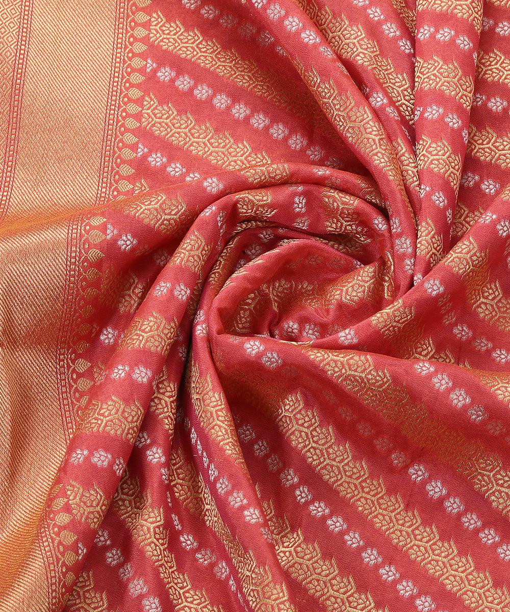 Peach_Handloom_Katan_Georgette_Banarasi_Dupatta_with_Aada_Jaal_WeaverStory_05