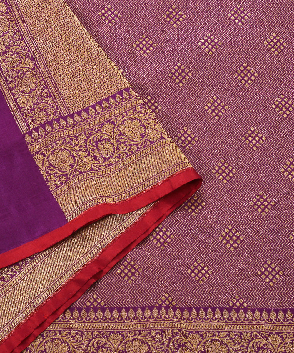 Handloom_Purple_Pure_Katan_Silk_Banarasi_Dupatta_with_Zari_Border_WeaverStory_04