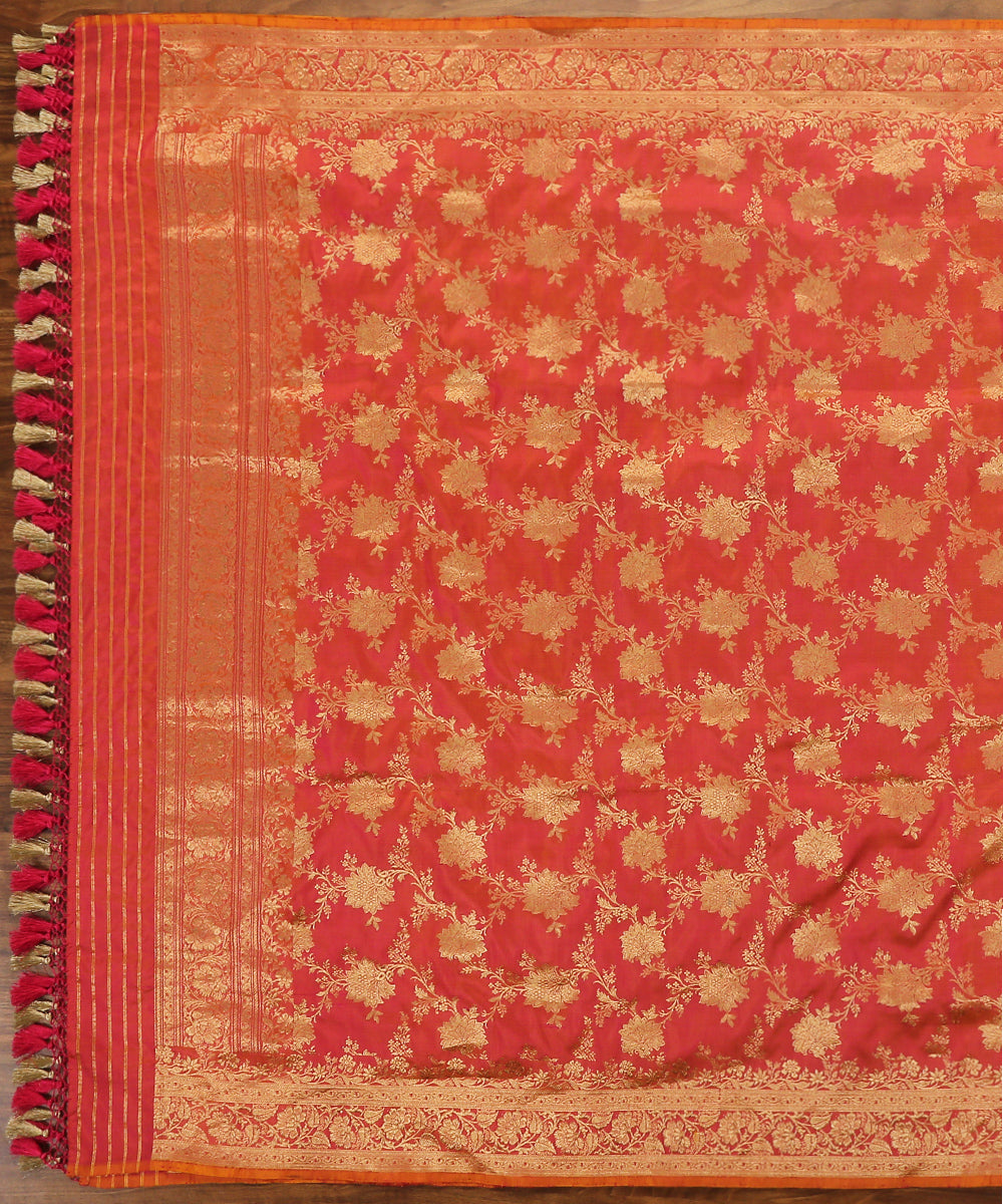 Handloom_Pink_and_Orange_Dual_Tone_Pure_Katan_Silk_Banarasi_Dupatta_WeaverStory_02