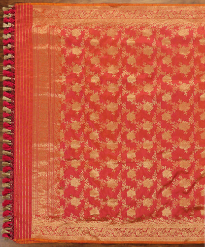 Handloom_Pink_and_Orange_Dual_Tone_Pure_Katan_Silk_Banarasi_Dupatta_WeaverStory_02