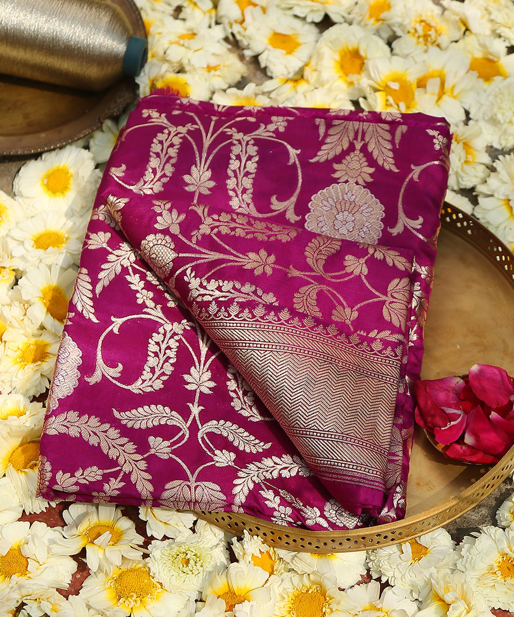 Purple_Handloom_Pure_Katan_Silk_Banarasi_Dupatta_With_Cutwork_Weave_and_Meenakari_Jaal_WeaverStory_01