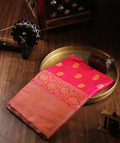 Handloom_Pink_Pure_Katan_Silk_Banarasi_Dupatta_With_Intricate_Booti_WeaverStory_01