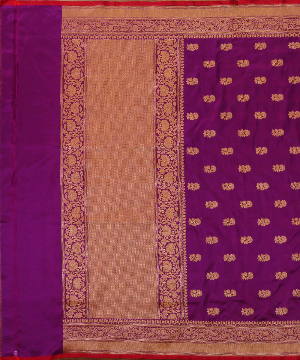Purple_Handloom_Pure_Katan_Silk_Banarasi_Dupatta_with_Alluring_Booti_WeaverStory_02