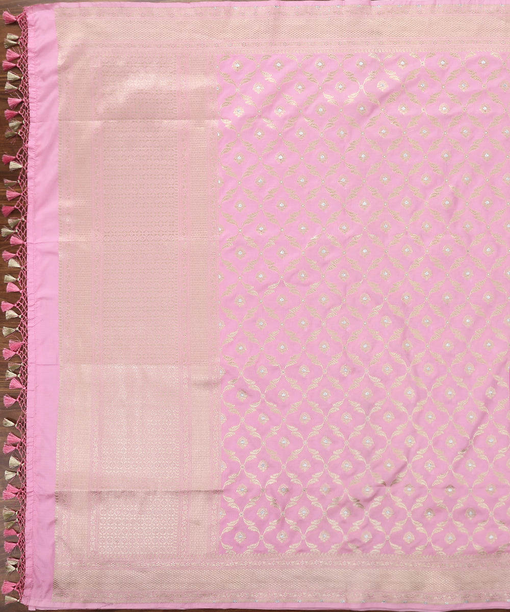 Handloom_Light_Pink_Pure_Katan_Silk_Banarasi_Dupatta_With_Jangla_Design_WeaverStory_02