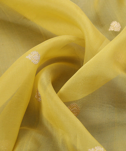 Handloom_Yellow_Pure_Organza_Banarasi_Dupatta_With_Kadhwa_Booti_And_Mauve_Satin_Border_WeaverStory_05