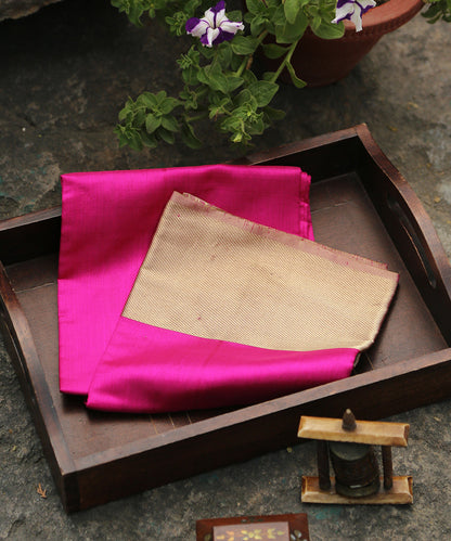 Pink_Handloom_Plain_Silk_Chanderi_Dupatta_With_Zari_Border_WeaverStory_01