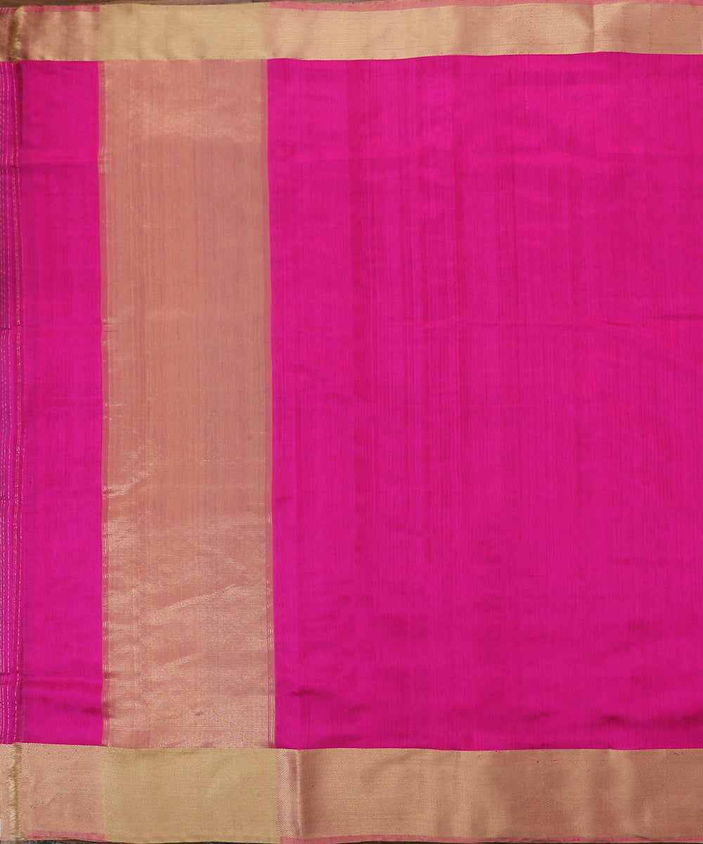 Pink_Handloom_Plain_Silk_Chanderi_Dupatta_With_Zari_Border_WeaverStory_02