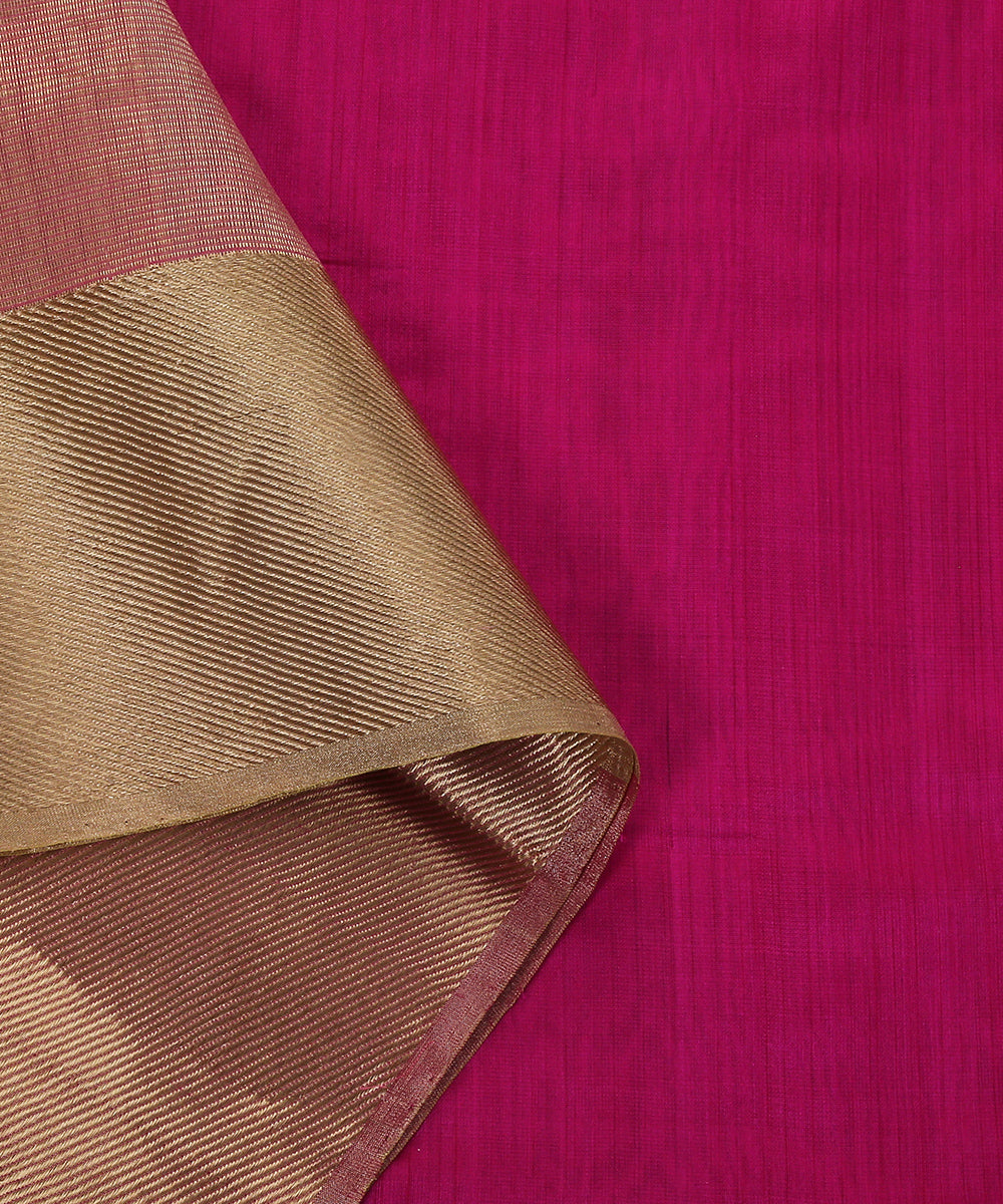 Pink_Handloom_Plain_Silk_Chanderi_Dupatta_With_Zari_Border_WeaverStory_04