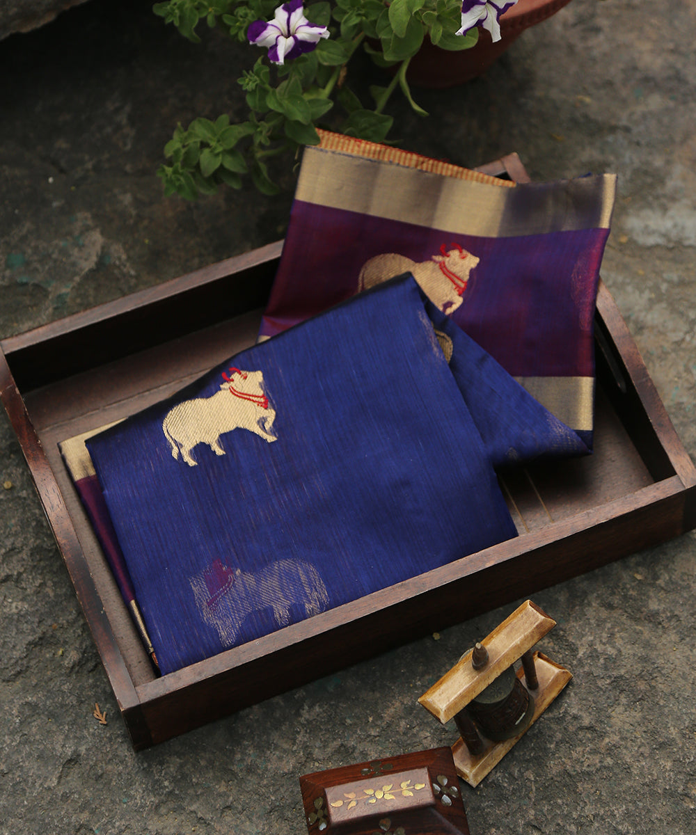 Handloom_Purple_Silk_Chanderi_Dupatta_With_Nandi_Motif_On_Border_WeaverStory_01