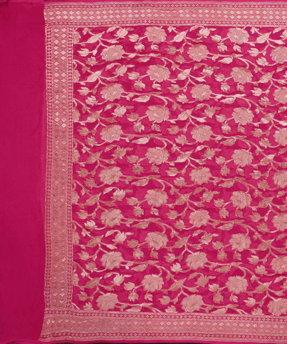 Pink_Handloom_Pure_Gorgette_Dupatta_With_Overall_Jaal_WeaverStory_02