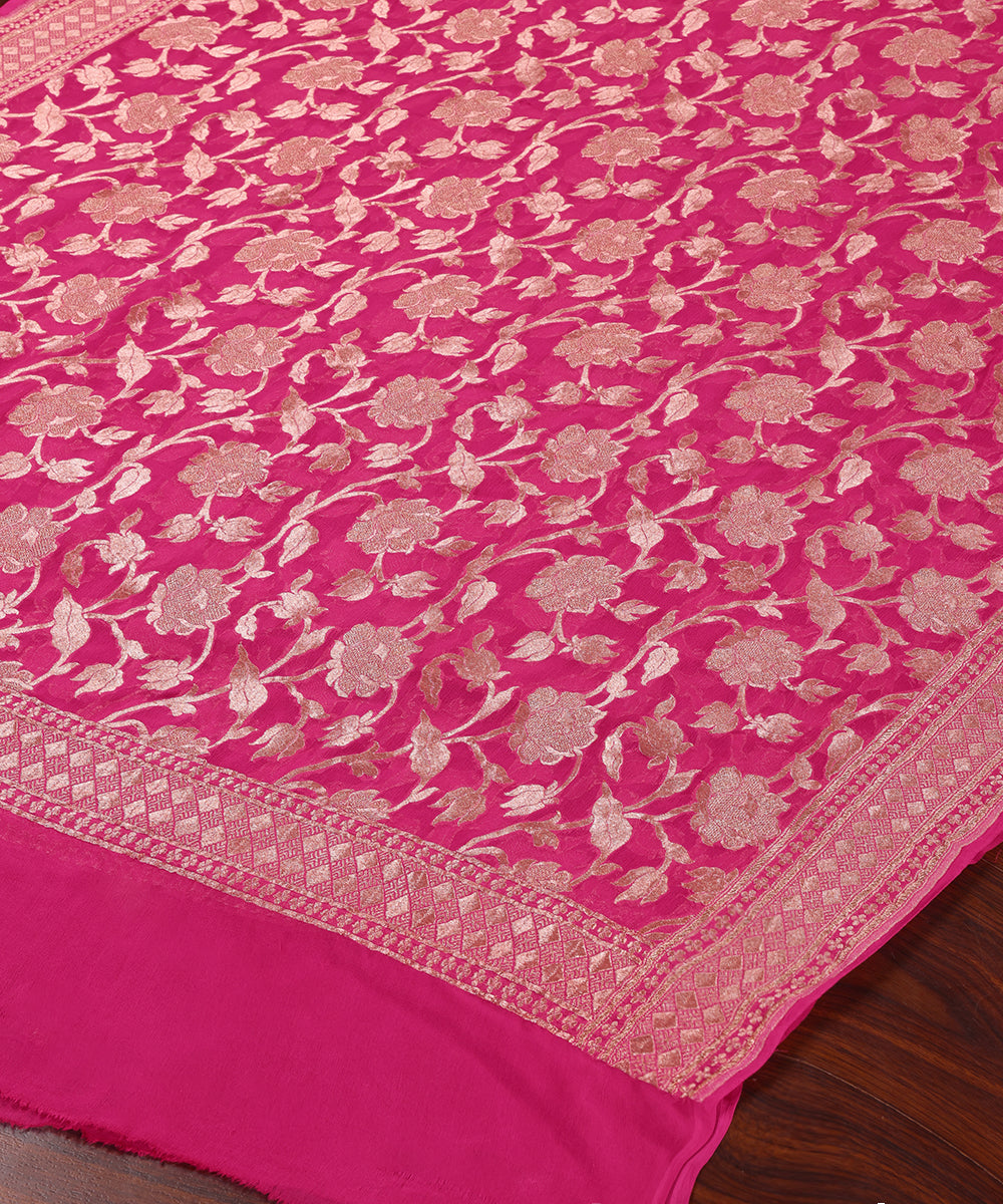 Pink_Handloom_Pure_Gorgette_Dupatta_With_Overall_Jaal_WeaverStory_03