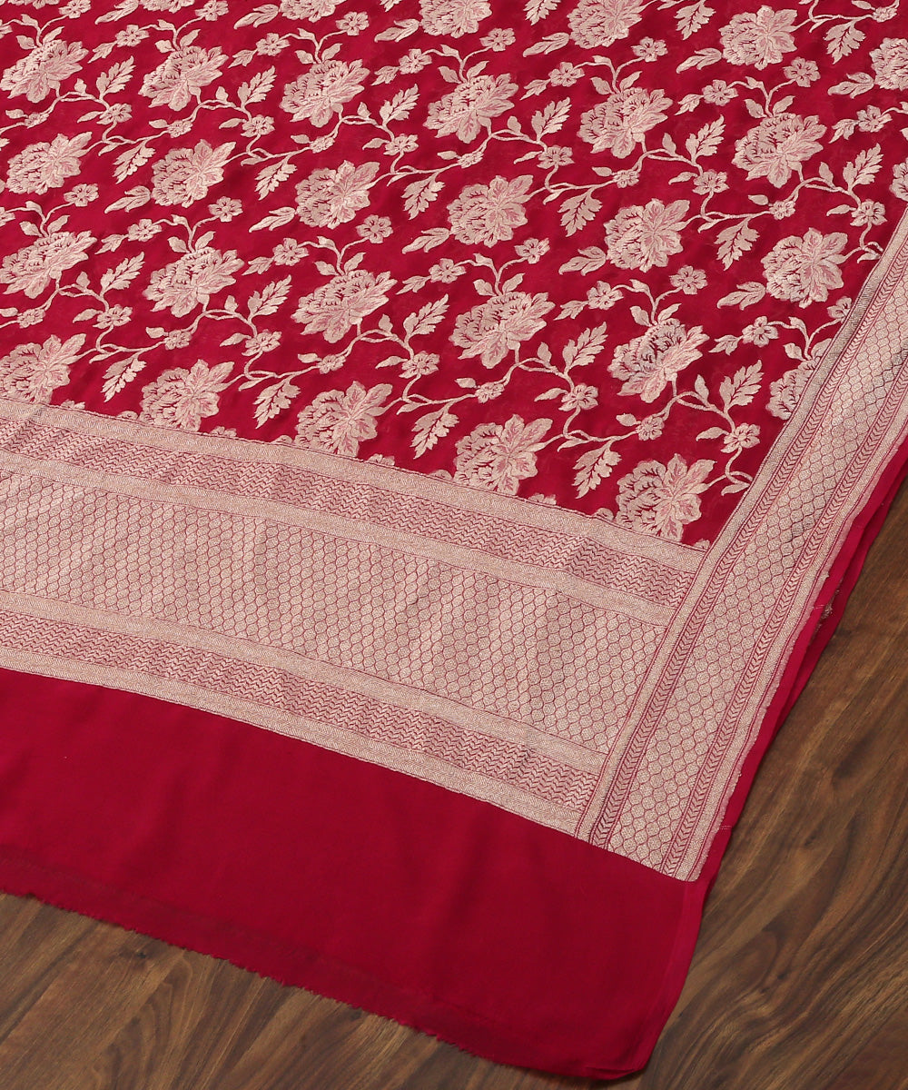 Pink_Handloom_Georgette_Banarasi_Dupatta_with_Floral_Cutwork_Jaal_WeaverStory_04