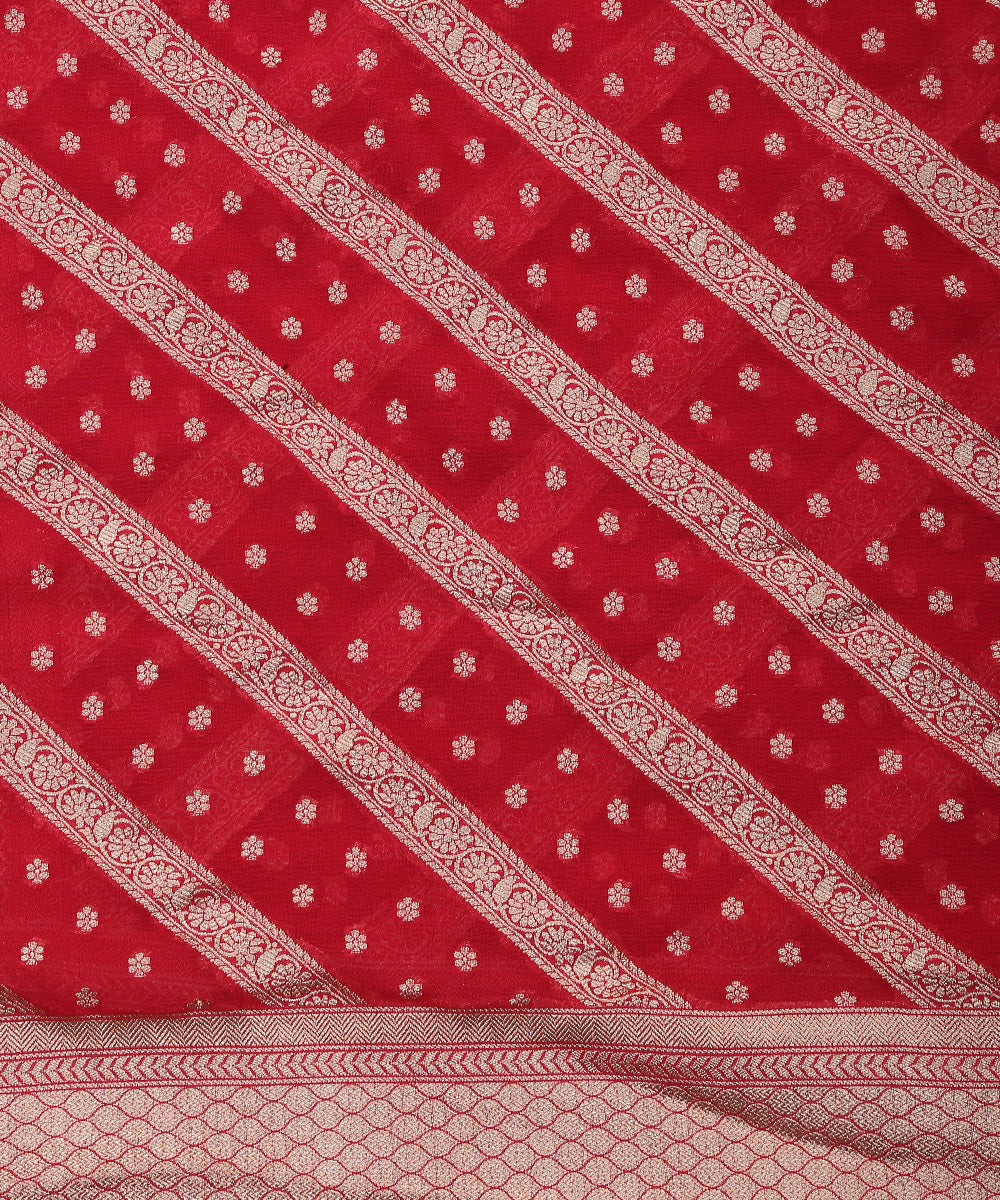 Handloom_Pink_Georgette_Banarasi_Dupatta_with_Cutwork_Aada_Jaal_WeaverStory_02