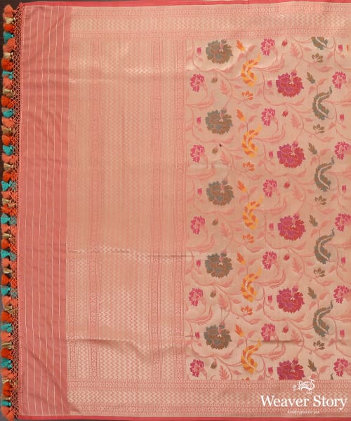 Peach_Handloom_Pure_Katan_Silk_Banarasi_Dupatta_with_Meenakari_WeaverStory_02