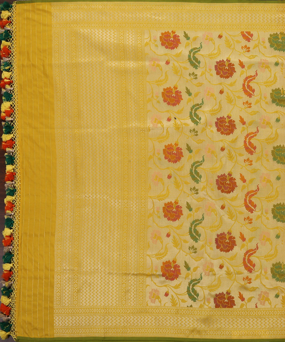 Yellow_Handloom_Pure_Katan_Silk_Banarasi_Dupatta_with_Meenakari_WeaverStory_02