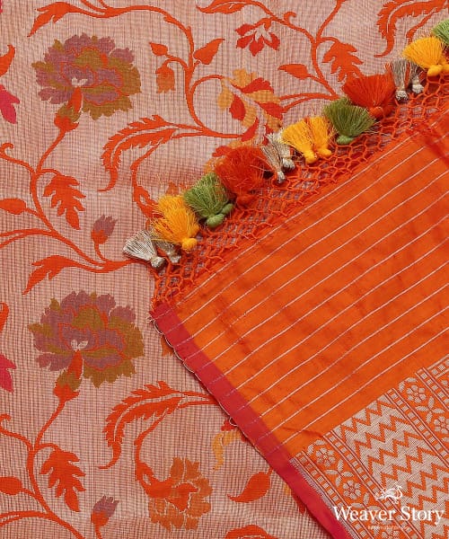 Handloom_Orange_Kimkhab_Pure_Katan_Silk_Banarasi_Dupatta_WeaverStory_04