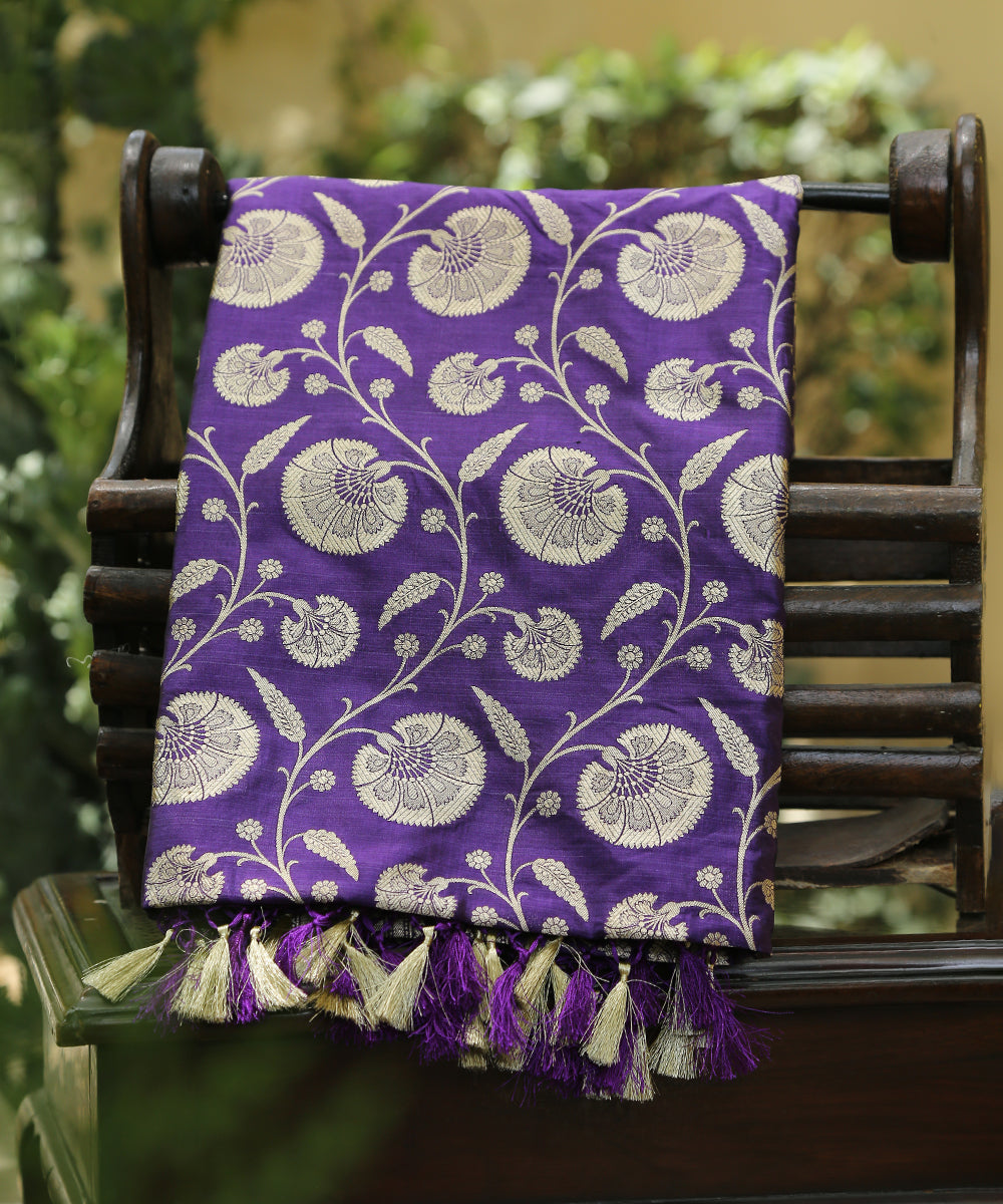 Purple_Handloom_Pure_Katan_Silk_Banarasi_Dupatta_WeaverStory_01