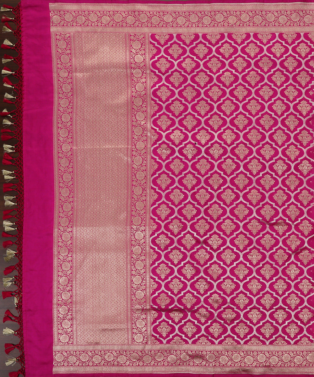 Handloom_Pink_Pure_Katan_Silk_Guldasta_Banarasi_Dupatta_WeaverStory_02