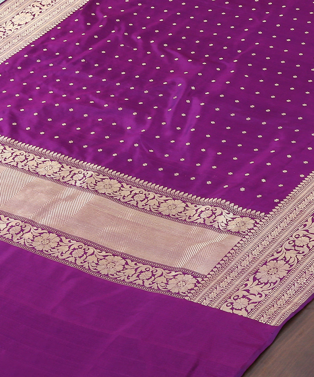 Handloom_Purple_Pure_Katan_Silk_Banarasi_Dupatta_with_Floral_Border_WeaverStory_03