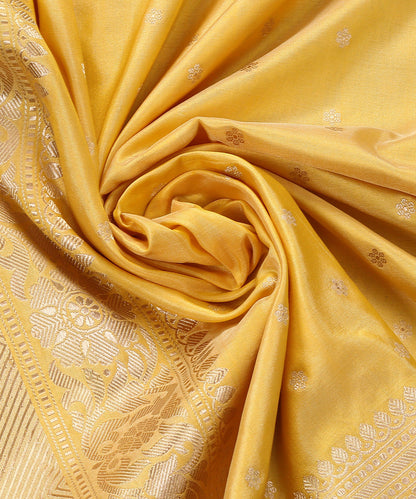 Yellow_Handloom_Pure_Katan_Silk_Banarasi_Dupatta_with_Zari_Booti_WeaverStory_05