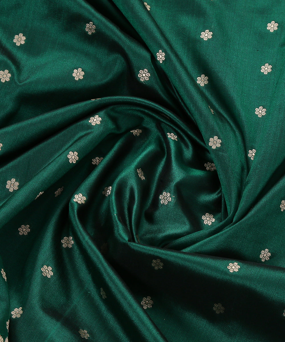 Dark_Green_Handloom_Pure_Katan_Silk_Banarasi_Dupatta_with_Floral_Border_WeaverStory_05