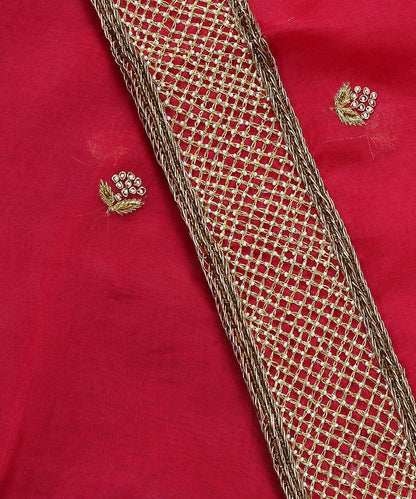 Red_Handloom_Pure_Organza_Embroidered_Dupatta_With_Zardozi_Border_WeaverStory_04