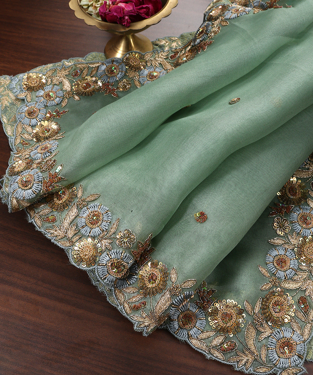 Sea_Green_Handloom_Pure_Organza_Dupatta_With_Hand_Embroidery_And_Scalloped_Edges_WeaverStory_01
