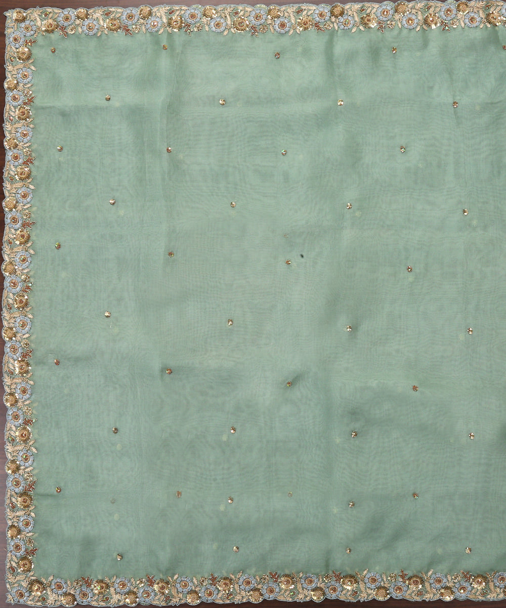 Sea_Green_Handloom_Pure_Organza_Dupatta_With_Hand_Embroidery_And_Scalloped_Edges_WeaverStory_02