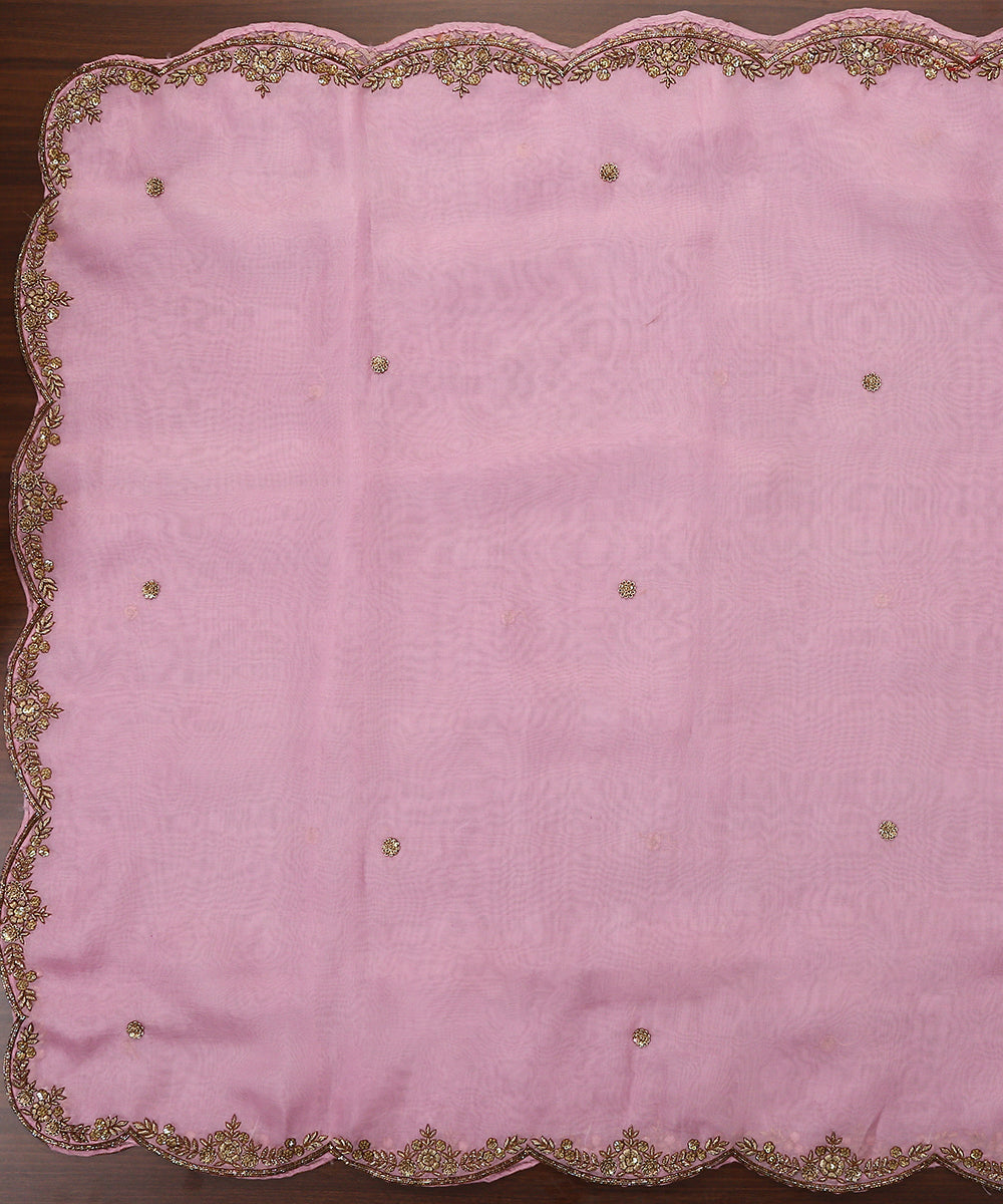 Pink_Handloom_Pure_Organza_Dupatta_With_Scalloped_Hand_Embroidered_Zardozi_Border_WeaverStory_02