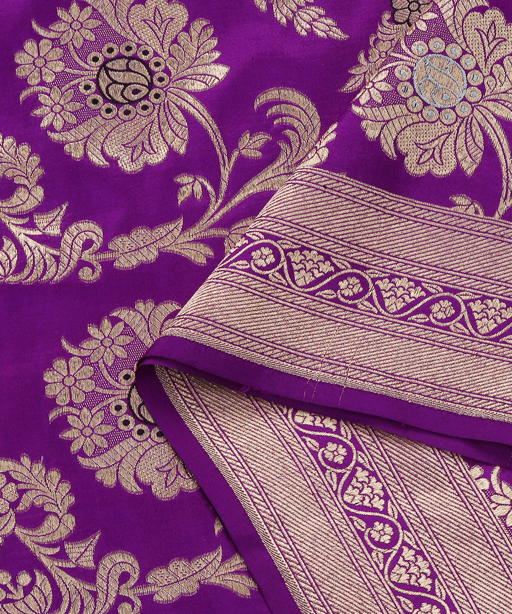 Purple_Handloom_Pure_Katan_Silk_Banarasi_Dupatta_With_Meenakari_Jaal_WeaverStory_04