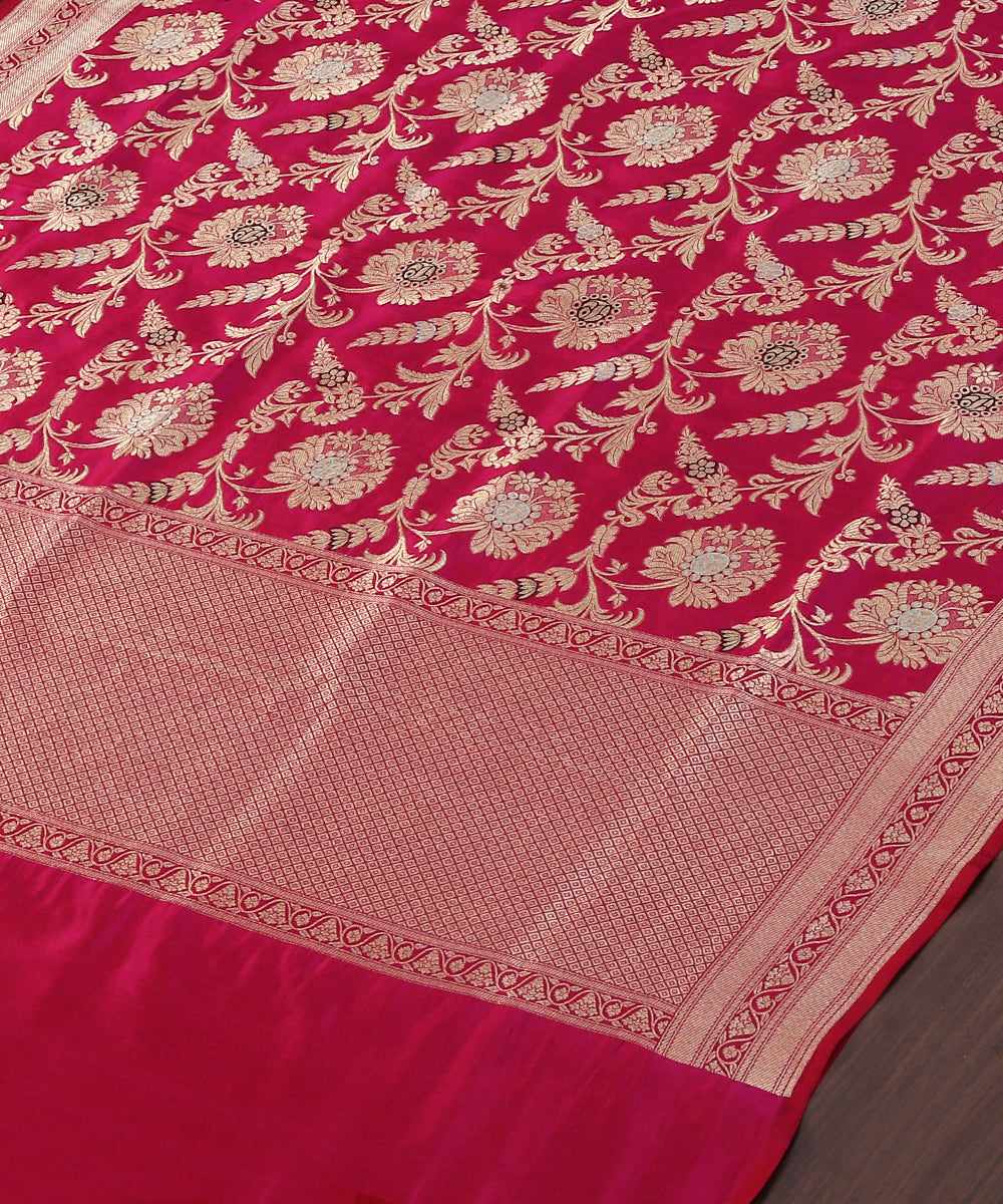 Handloom_Pink_Pure_Katan_Silk_Banarasi_Dupatta_With_Floral_Zari_Work_WeaverStory_03