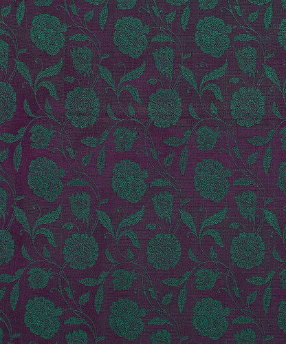 Handloom_Green_And_Purple_Pure_Katan_Silk_Tanchoi_Banarasi_Fabric_with_Floral_Jaal_WeaverStory_03