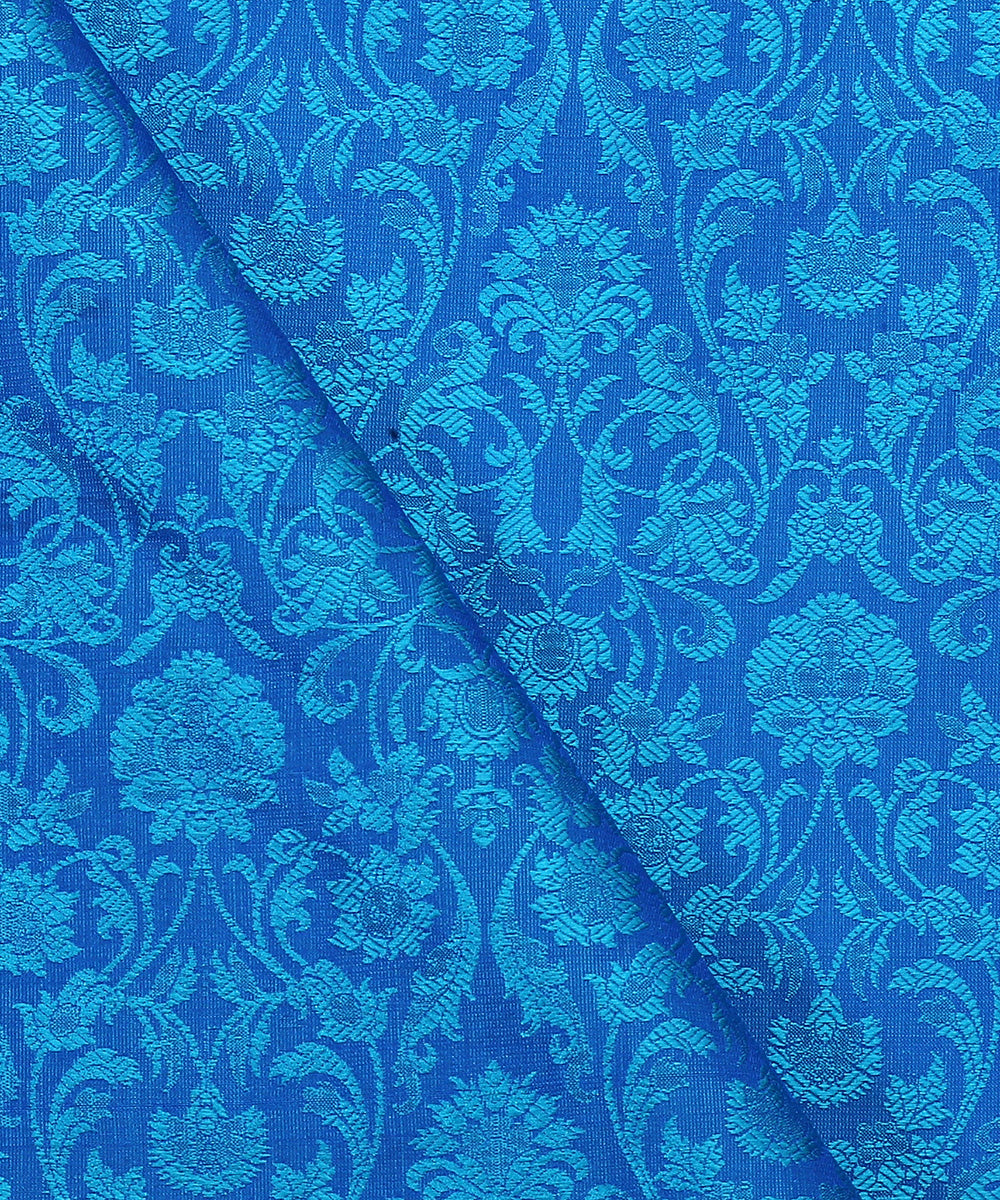 Cobalt_Blue_Handloom_Pure_Katan_Silk_Tanchoi_Banarasi_Fabric_WeaverStory_04