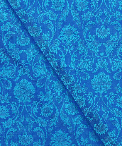 Cobalt_Blue_Handloom_Pure_Katan_Silk_Tanchoi_Banarasi_Fabric_WeaverStory_04