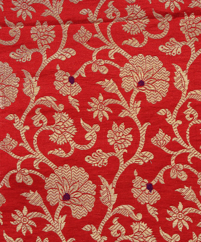 Red_Handloom_Brocade_Pure_Katan_Silk_Banarasi_Fabric_With_Blue_Meenakari_WeaverStory_02