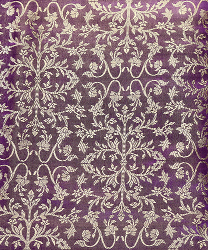 Handloom_Purple_Satin_Silk_Brocade_Banarasi_Fabric_With_Zari_Jaal_WeaverStory_02