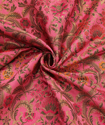Pink_Handloom_Pure_Katan_Silk_Kimkhab_Banarasi_Fabric_WeaverStory_03