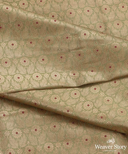 Handloom_Pista_Green_Pure_Katan_Silk_Kimkhab_Bageecha_Banarasi_Fabric_WeaverStory_04