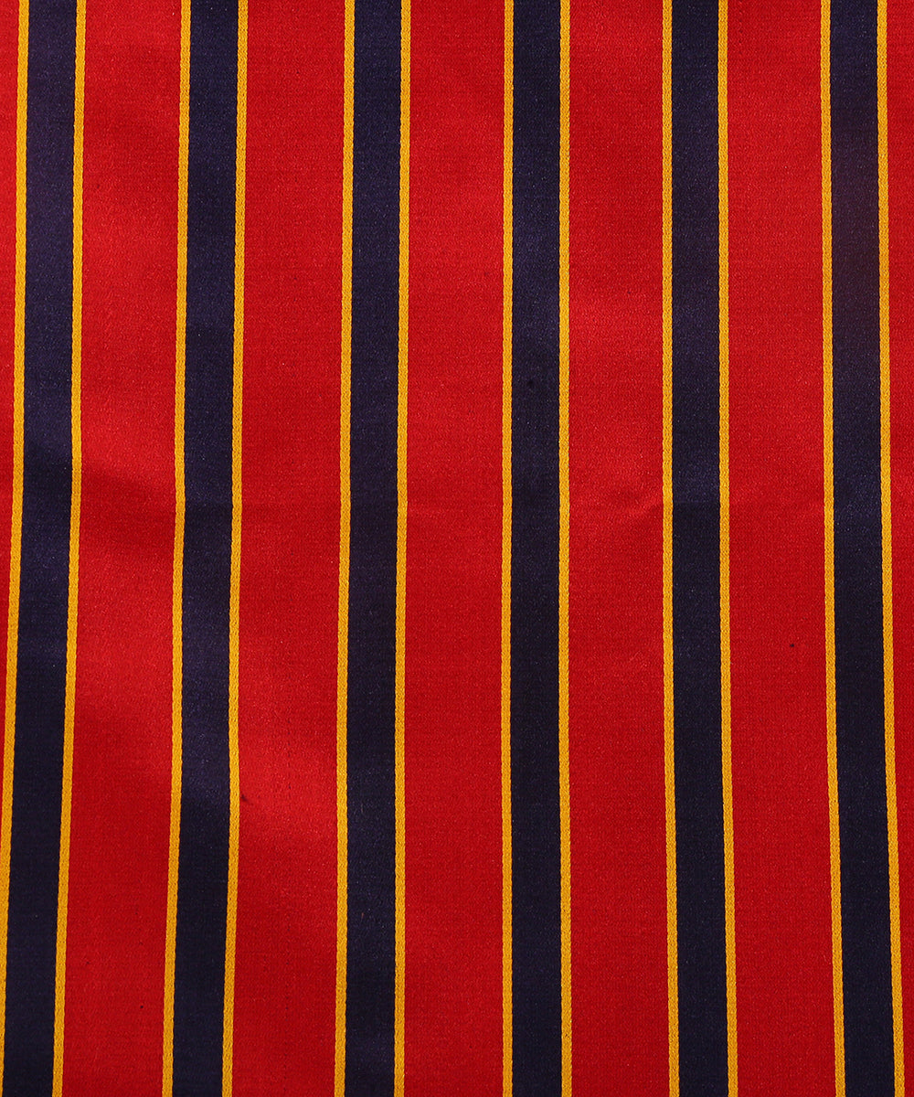 Handloom_Red_And_Blue_Pure_Satin_Silk_Striped_Banarasi_Fabric_WeaverStory_03