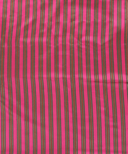 Handloom_Pink_Multicolor_Pure_Mashroo_Silk_Striped_Banarasi_Fabric_WeaverStory_02