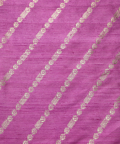 Pastel_Purple_Handloom_Pure_Tussar_Silk_Banarasi_Fabric_With_Aada_Jaal_WeaverStory_03