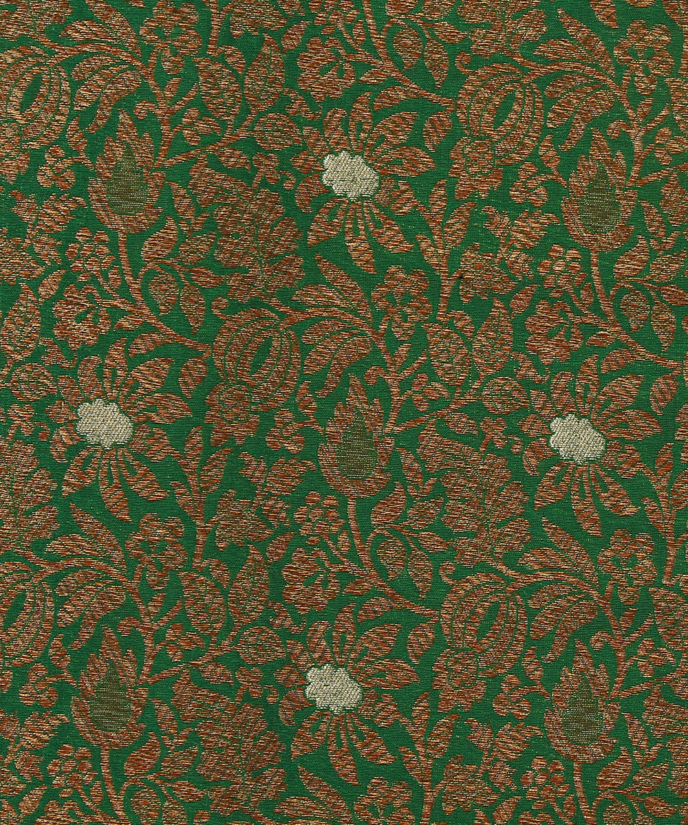 Handloom_Green_Pure_Katan_Silk_Kimkhab_Banarasi_Fabric_With_Nakshi_Work_WeaverStory_02