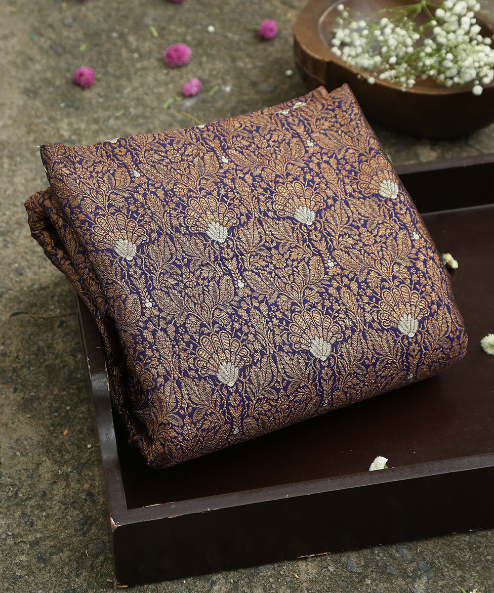 Deep_Blue_Handloom_Pure_Katan_Silk_Kimkhab_Banarasi_Fabric_In_Antique_Zari_WeaverStory_01