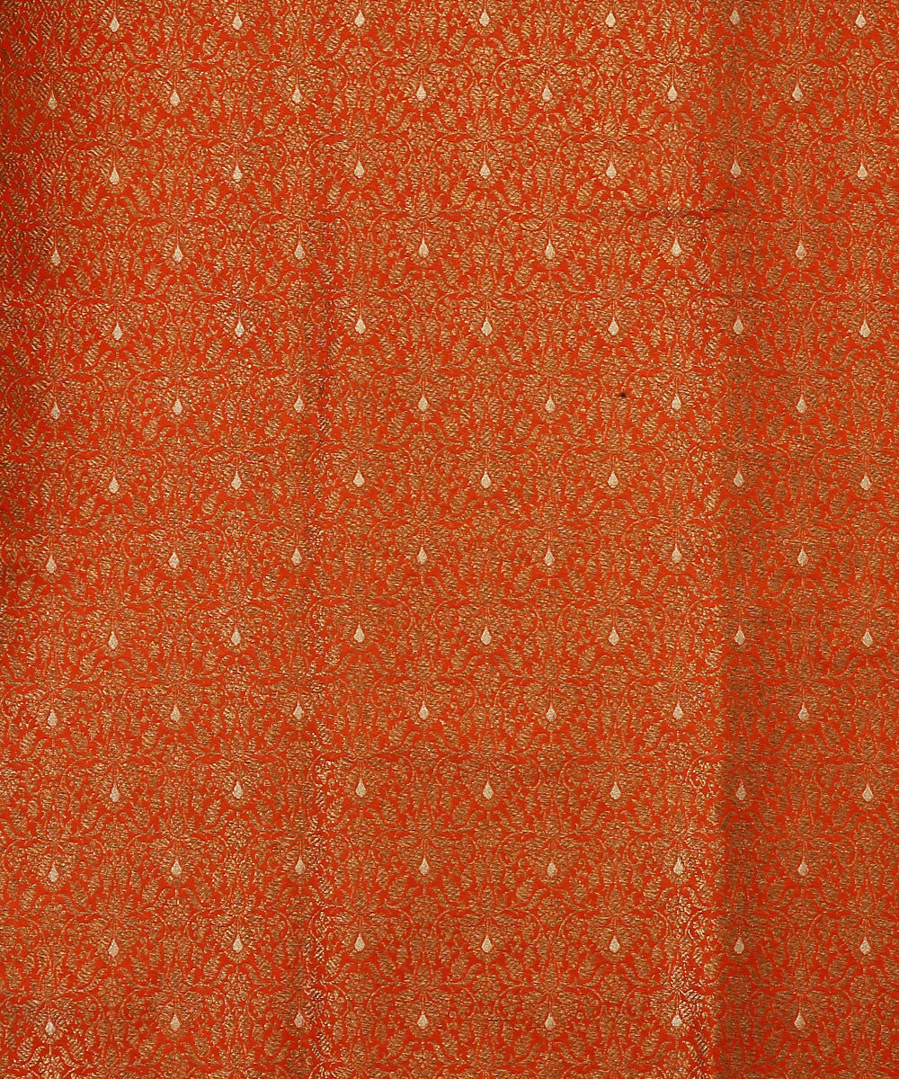Rust_Orange_Handloom_Pure_Katan_Silk_Kimkhab_Fabric_With_Mughal_Motifs_WeaverStory_02